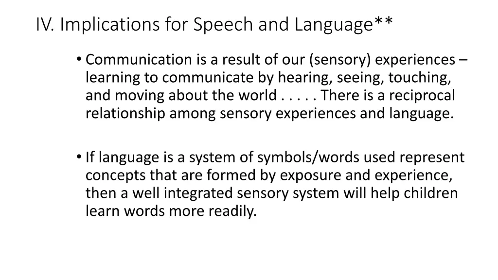 iv implications for speech and language