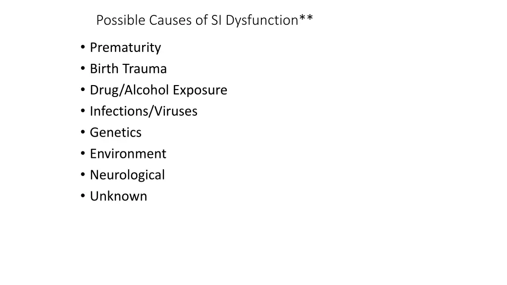 possible causes of si dysfunction