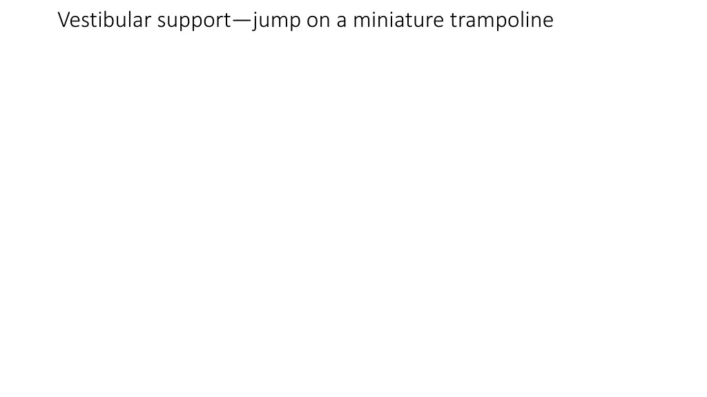 vestibular support jump on a miniature trampoline