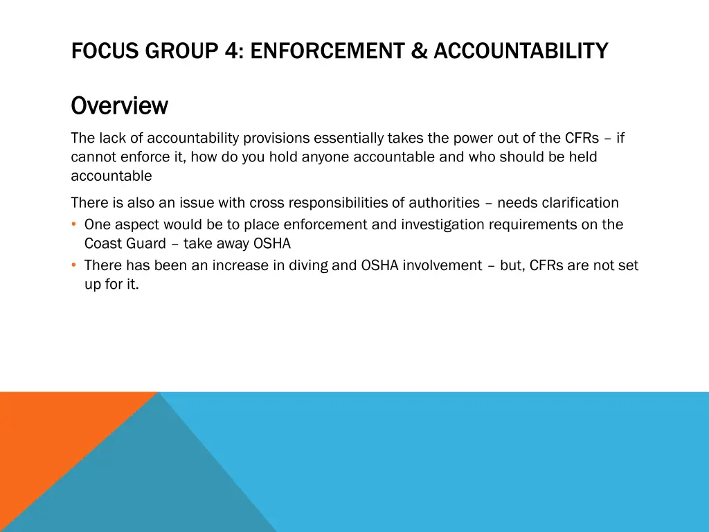 focus group 4 enforcement accountability 2