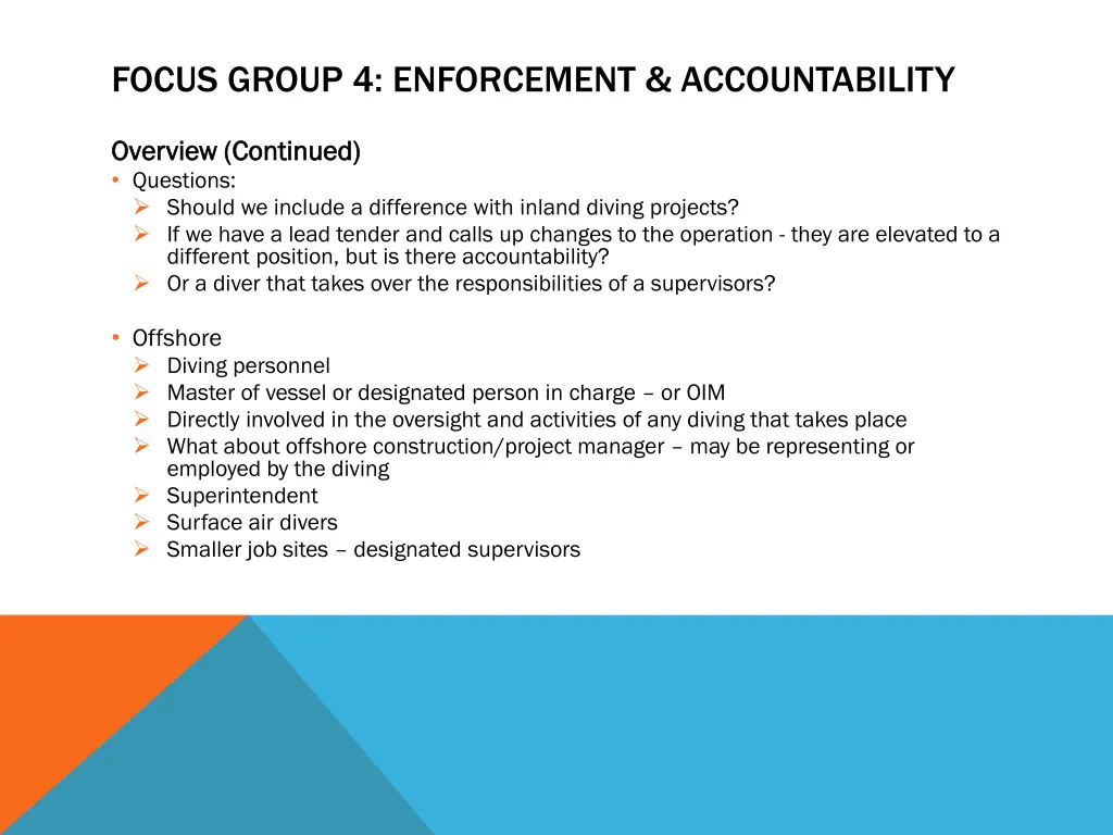 focus group 4 enforcement accountability 4