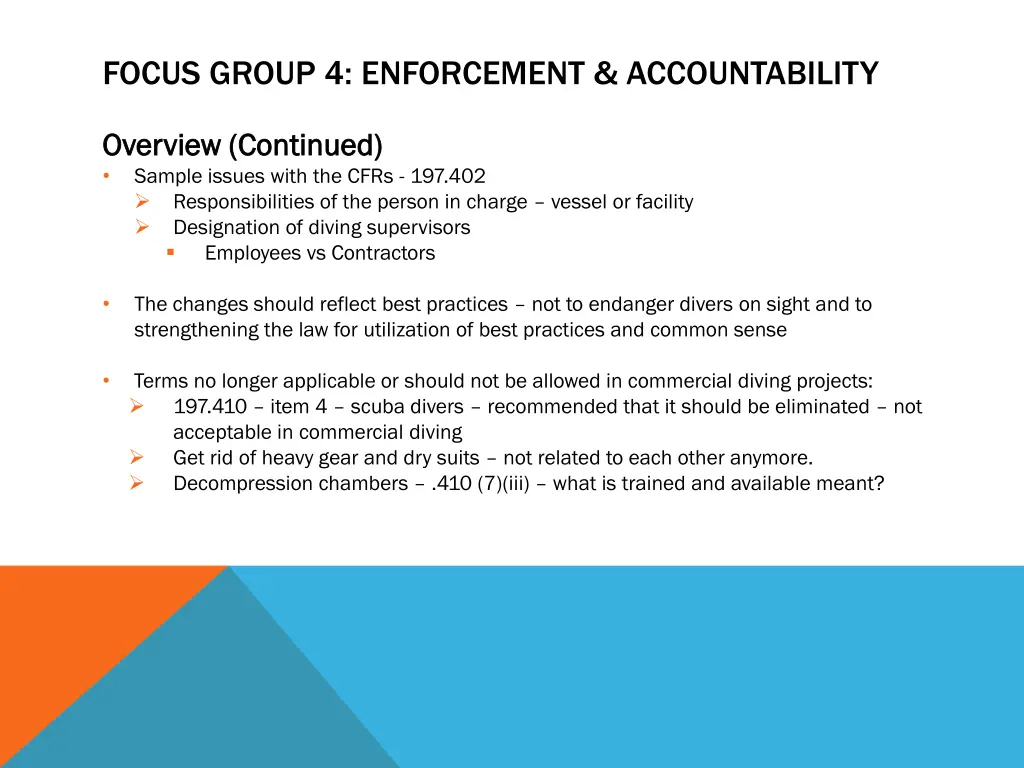 focus group 4 enforcement accountability 6