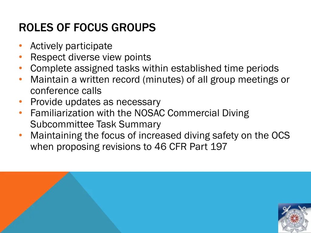 roles of focus groups