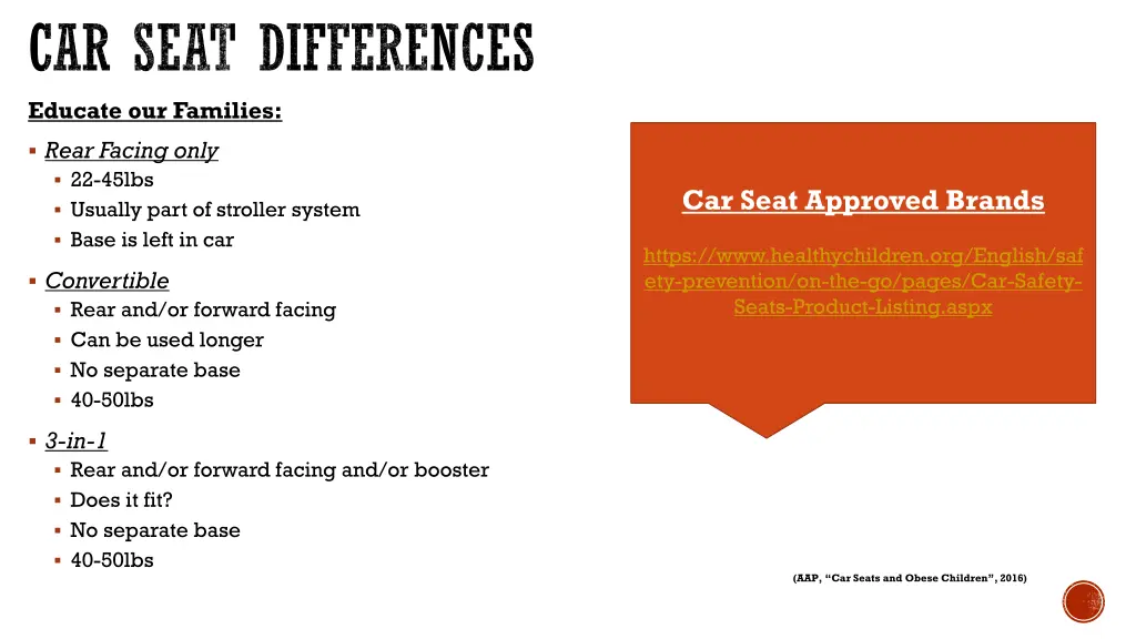 car seat differences educate our families