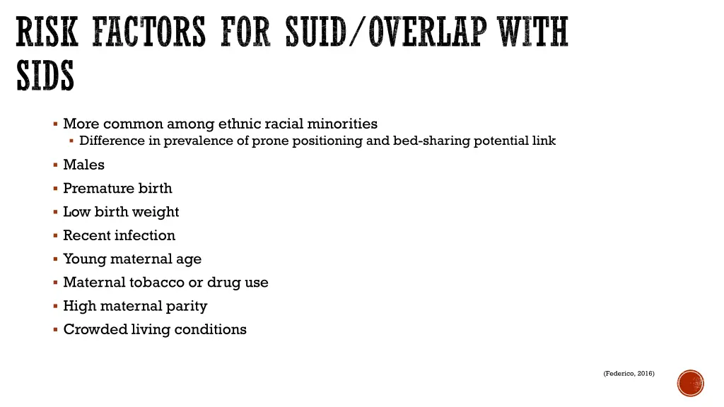 risk factors for suid overlap with sids