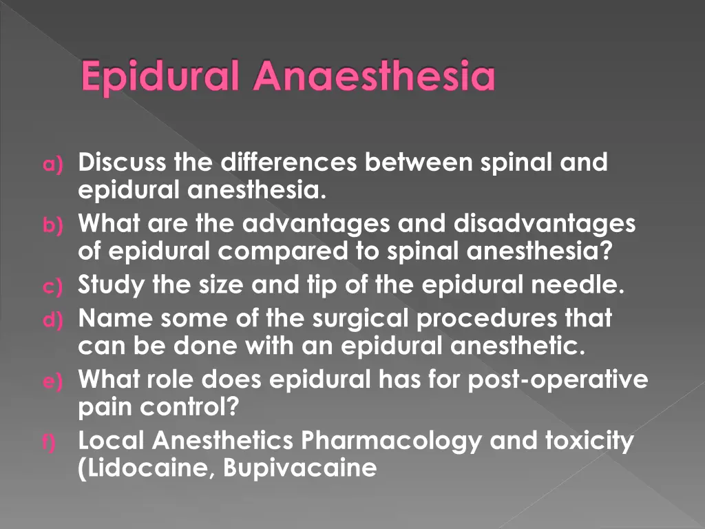 epidural anaesthesia