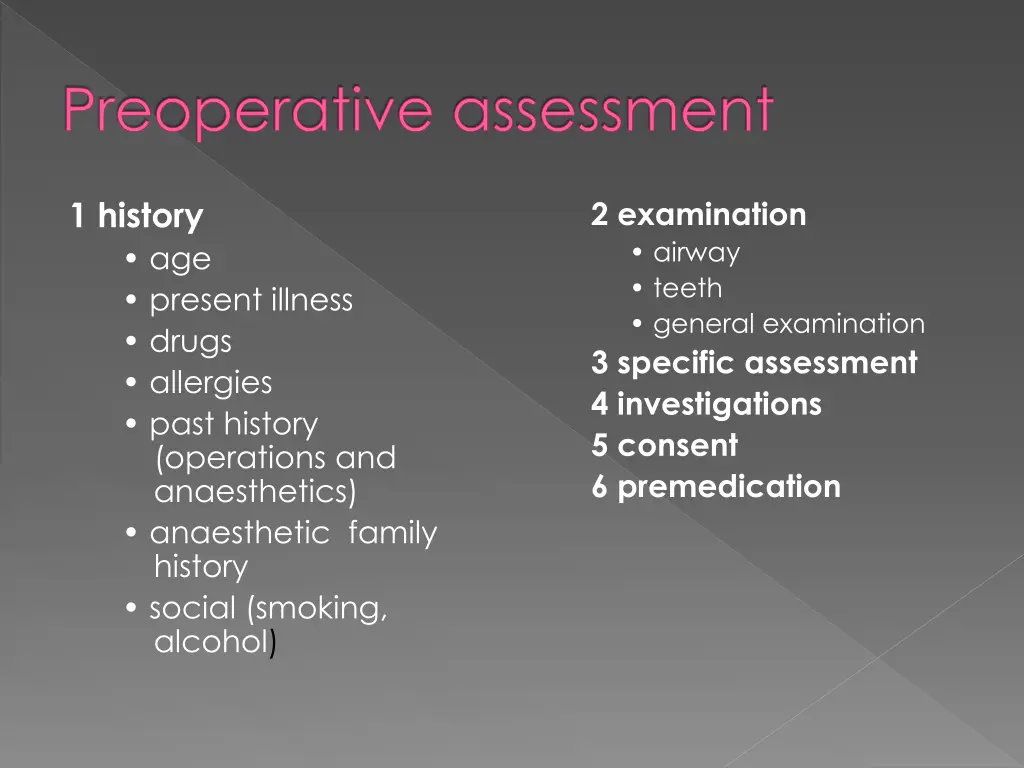 preoperative assessment