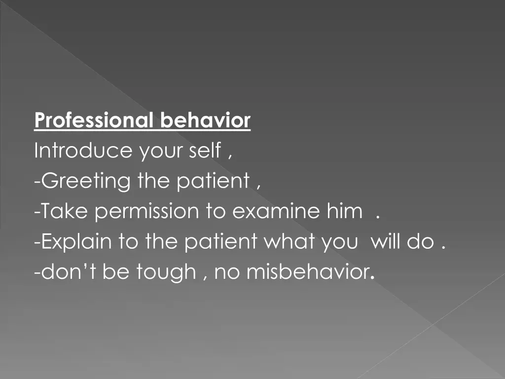 professional behavior introduce your self