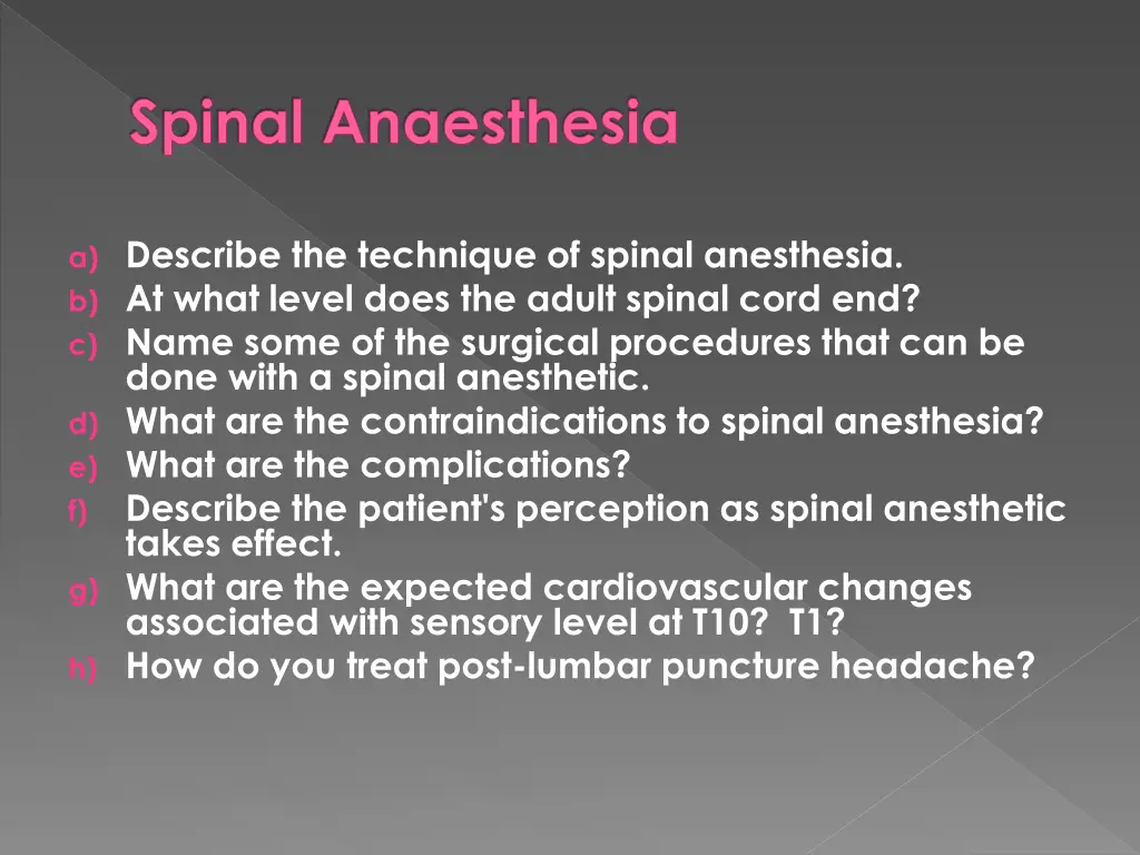 spinal anaesthesia