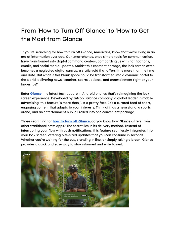 from how to turn off glance