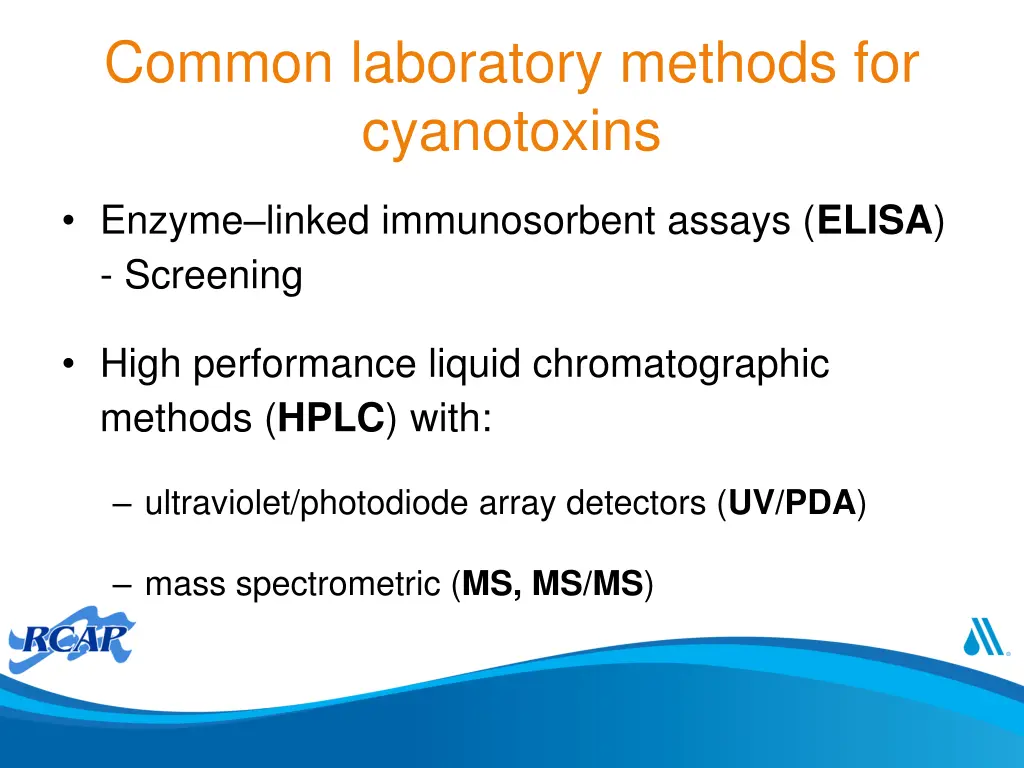 common laboratory methods for cyanotoxins