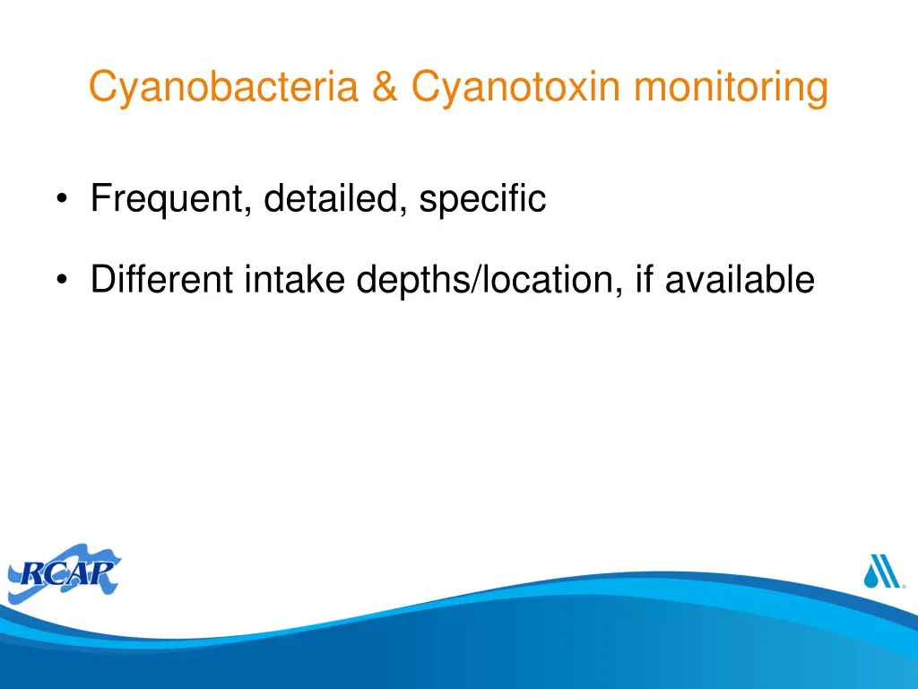 cyanobacteria cyanotoxin monitoring