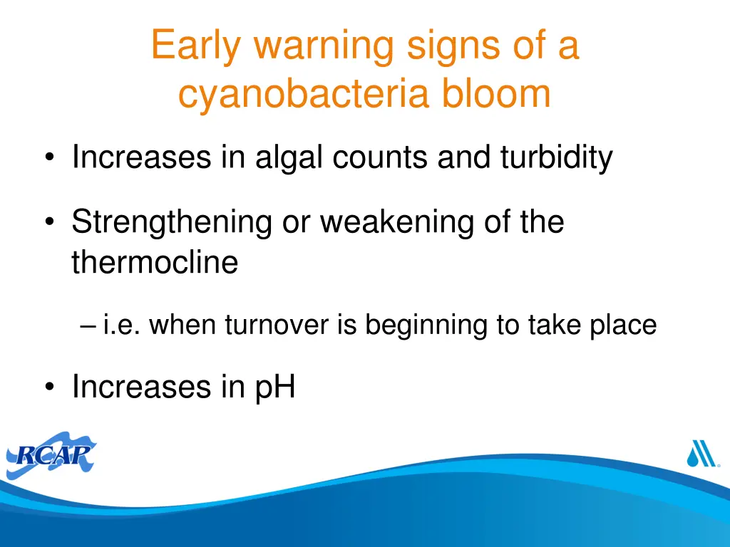 early warning signs of a cyanobacteria bloom