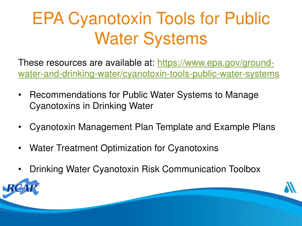 epa cyanotoxin tools for public water systems