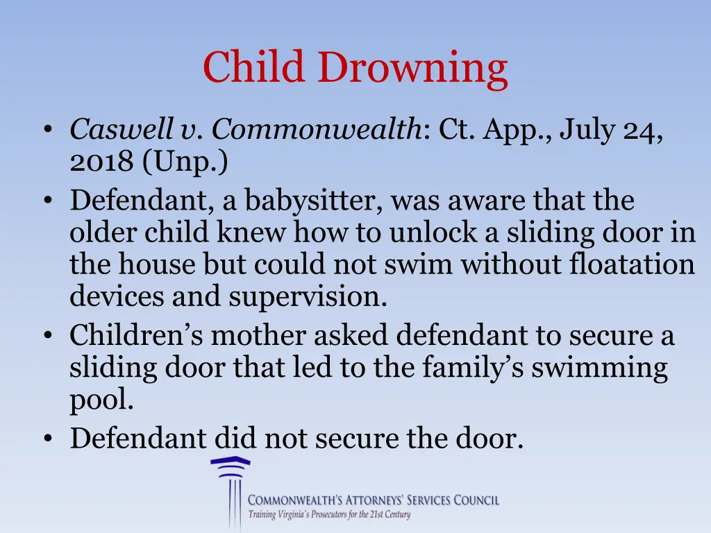 child drowning