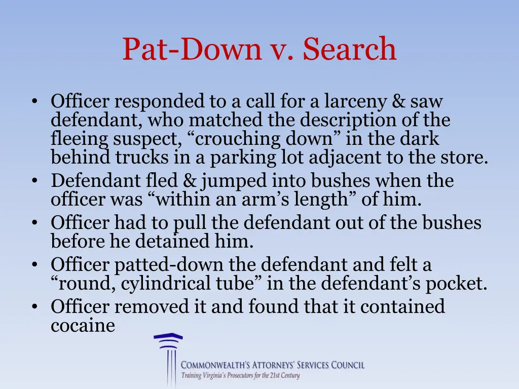 pat down v search