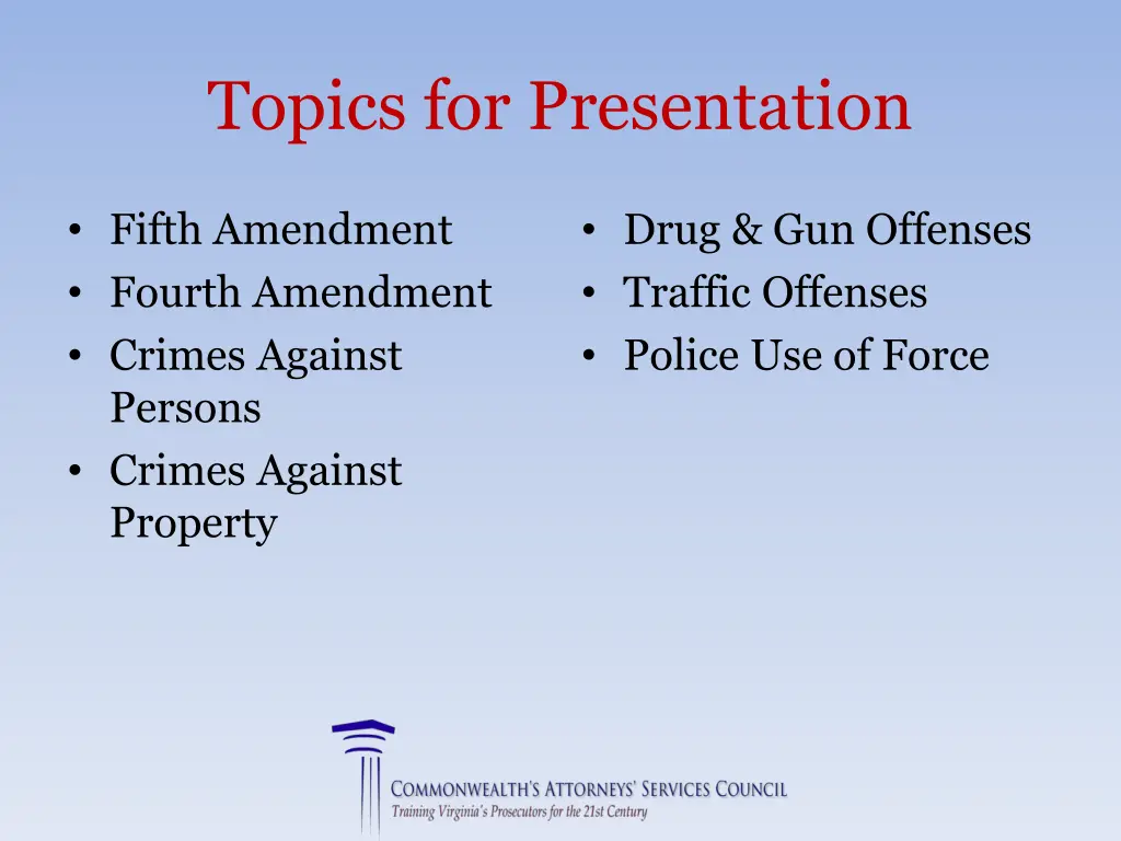 topics for presentation