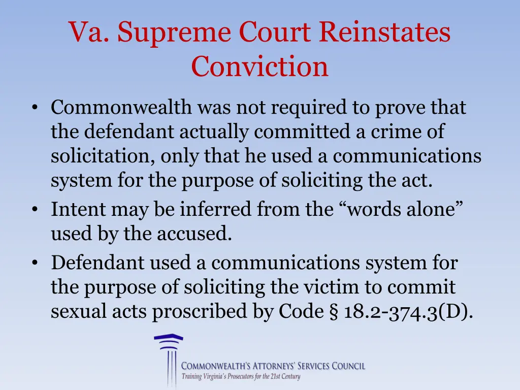 va supreme court reinstates conviction