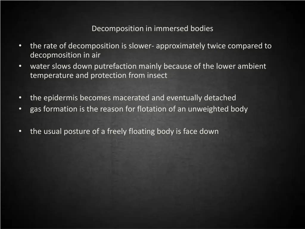 decomposition in immersed bodies