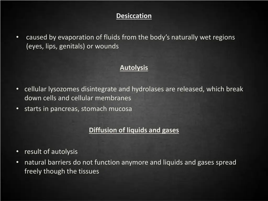 desiccation