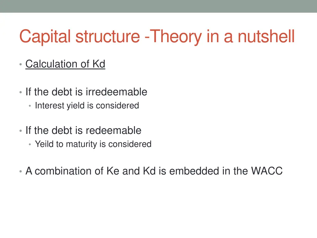 capital structure theory in a nutshell 1