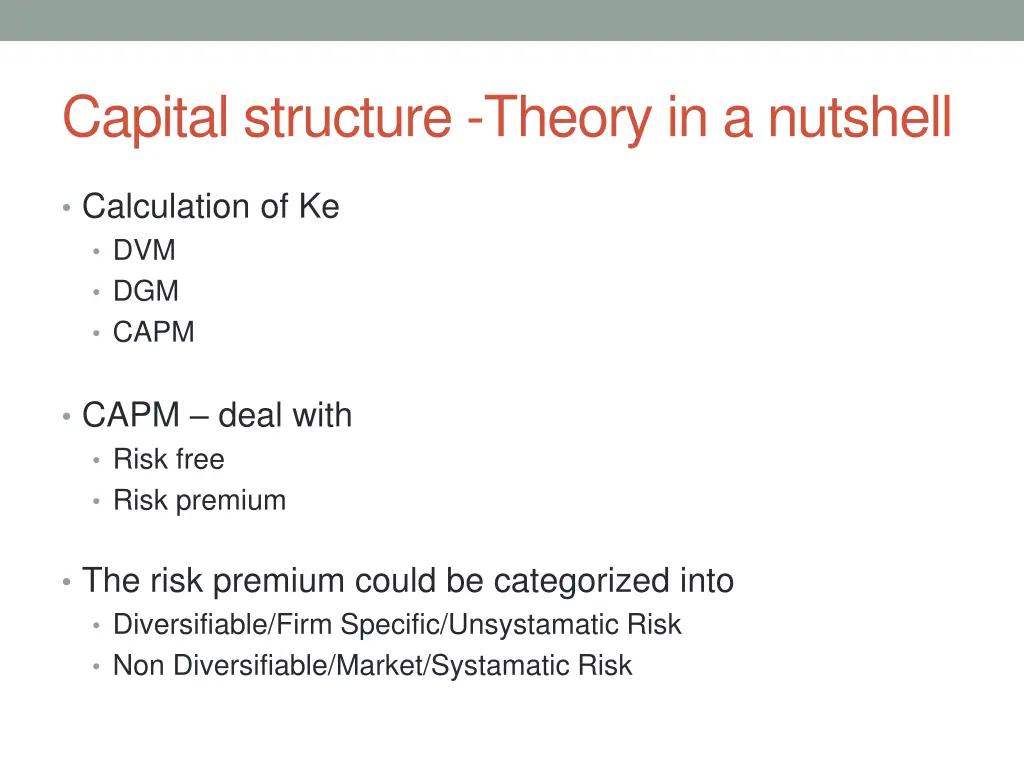 capital structure theory in a nutshell