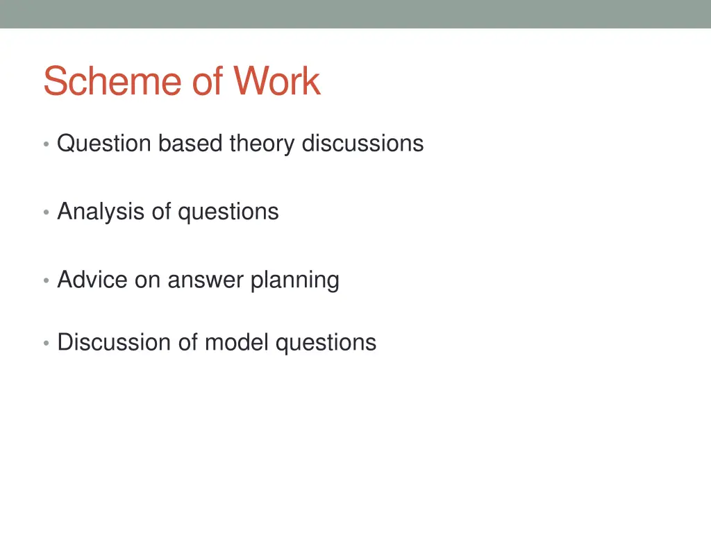 scheme of work