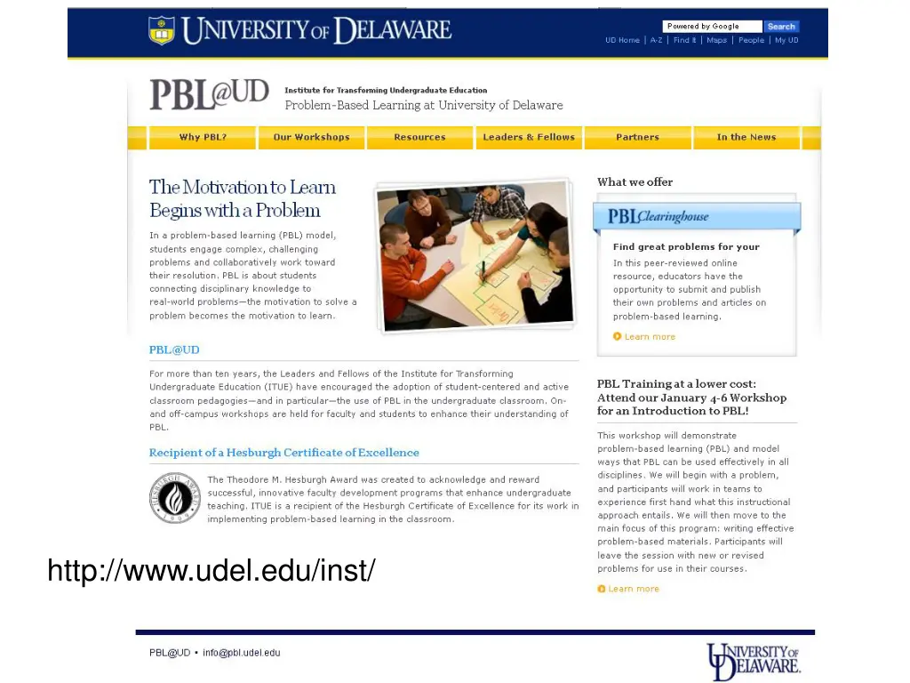 http www udel edu inst