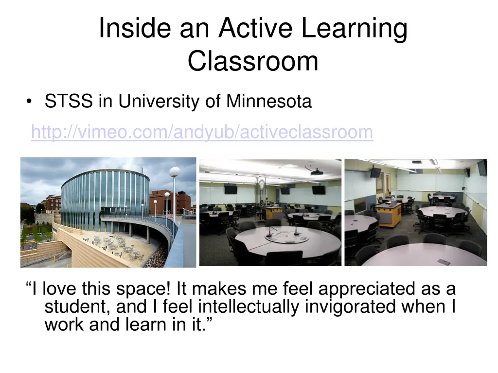 inside an active learning classroom