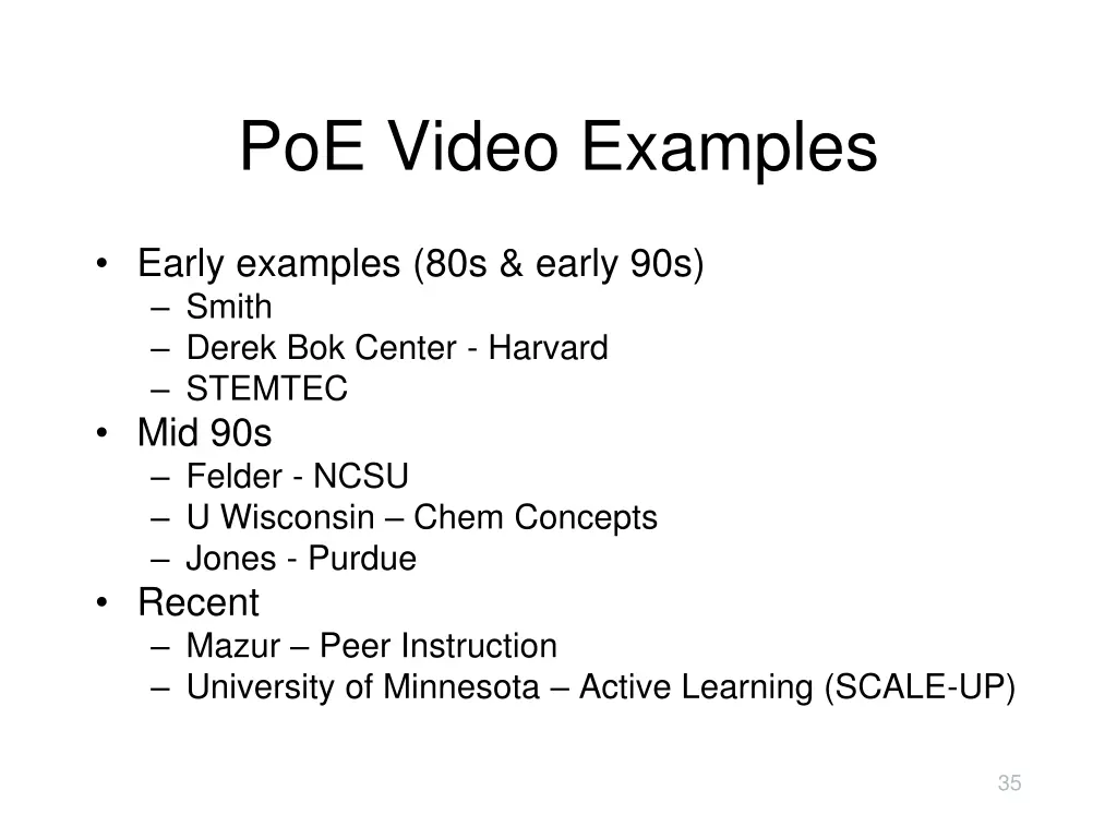 poe video examples