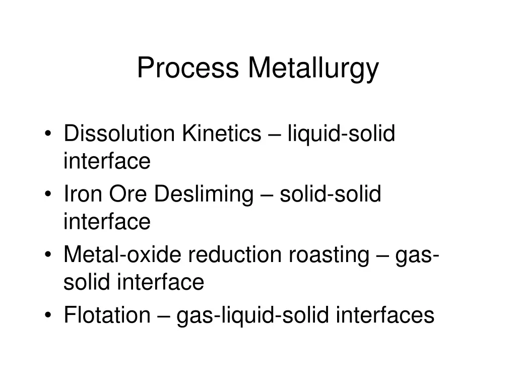 process metallurgy