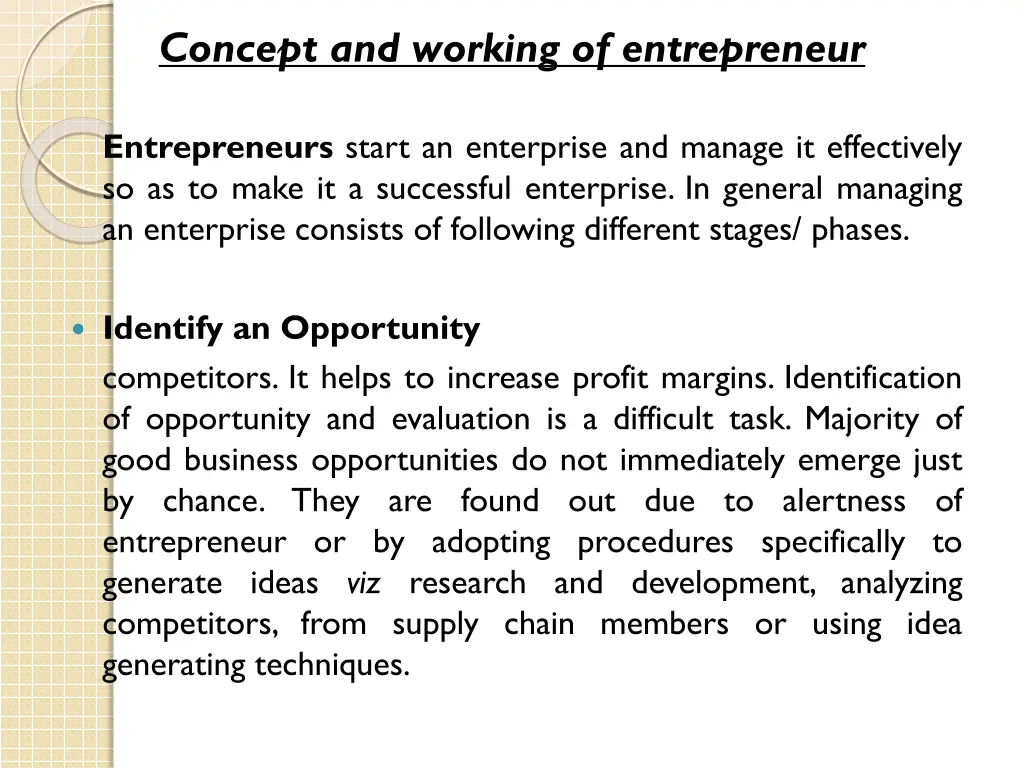 concept and working of entrepreneur 1