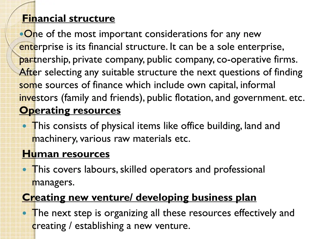 financial structure one of the most important