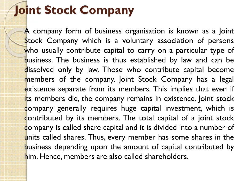 joint stock company