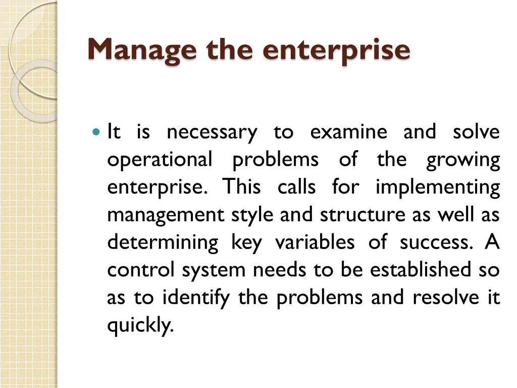 manage the enterprise