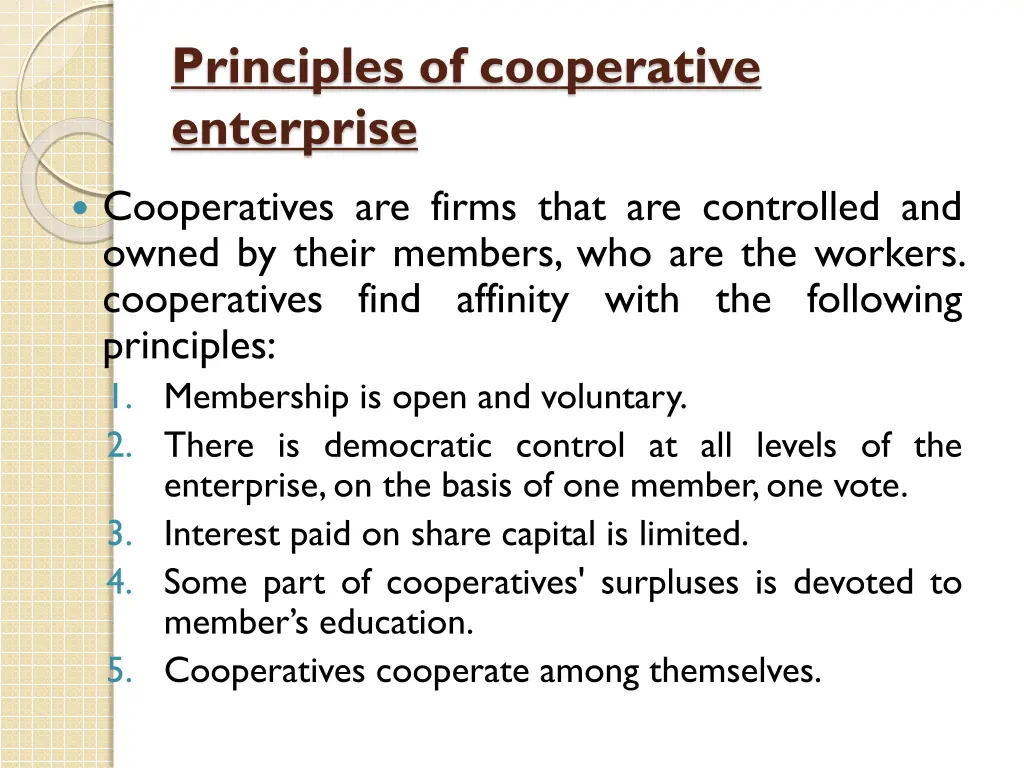 principles of cooperative enterprise