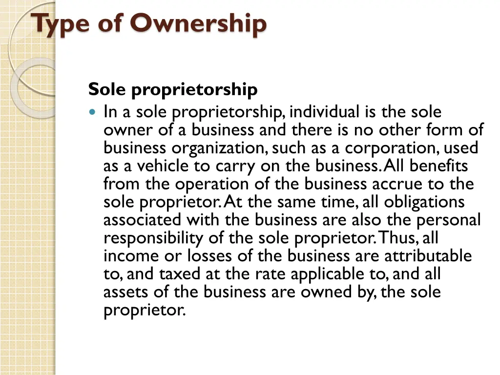 type of ownership