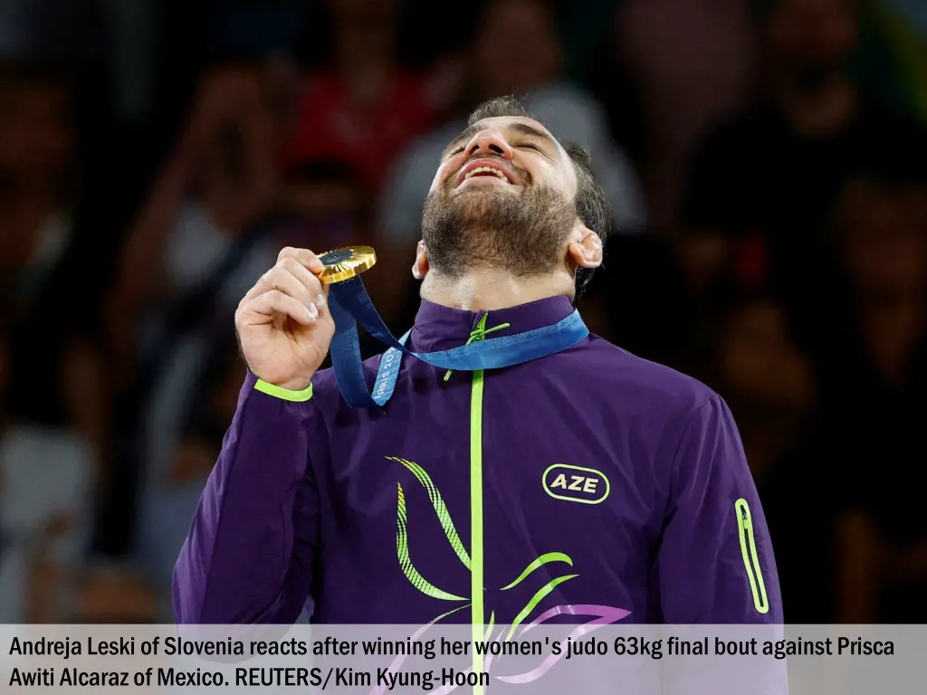 andreja leski of slovenia reacts after winning