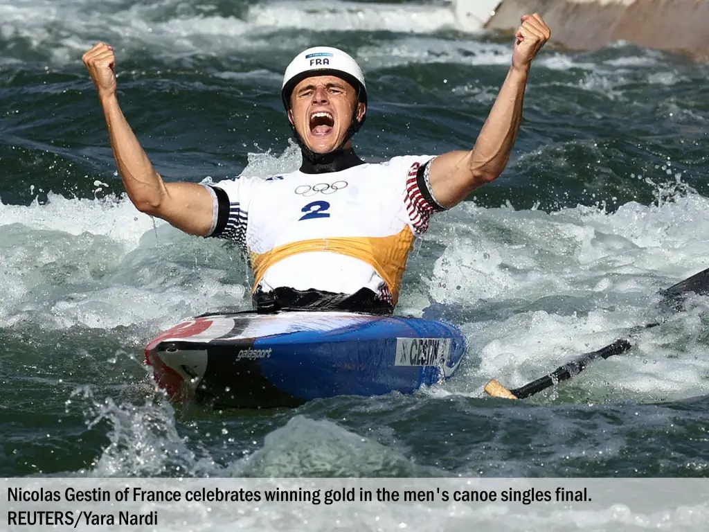 nicolas gestin of france celebrates winning gold