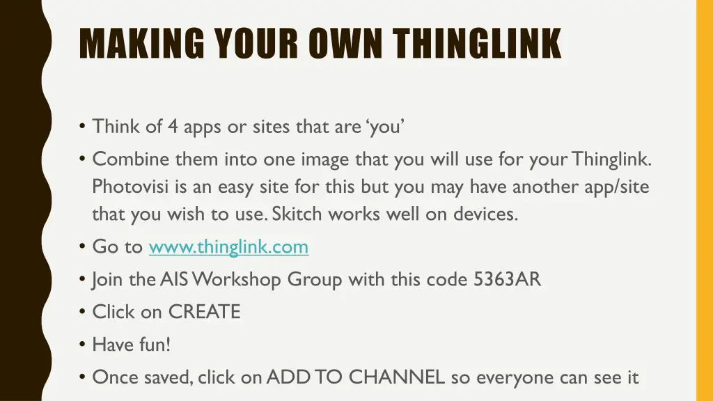 making your own thinglink