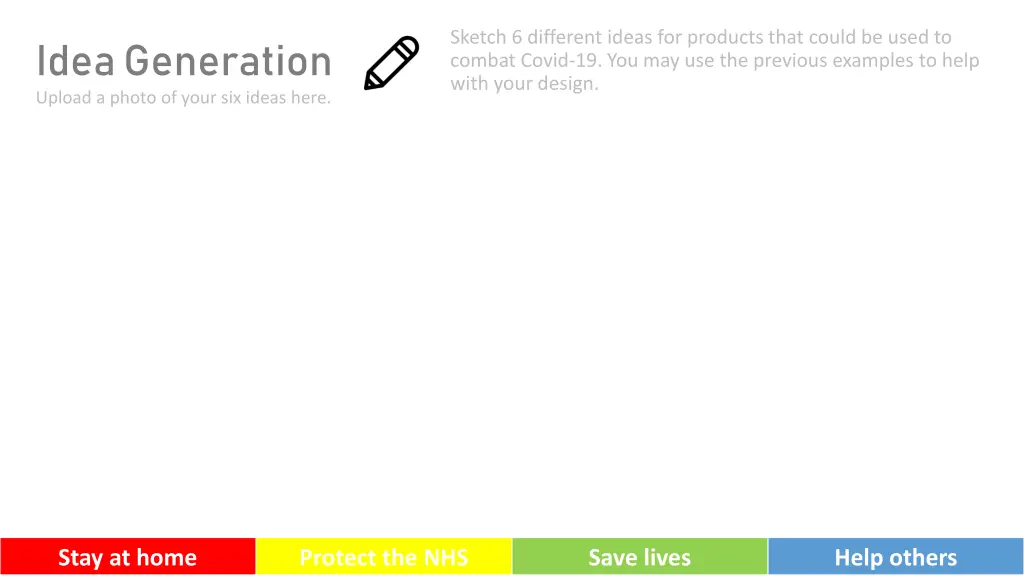 sketch 6 different ideas for products that could