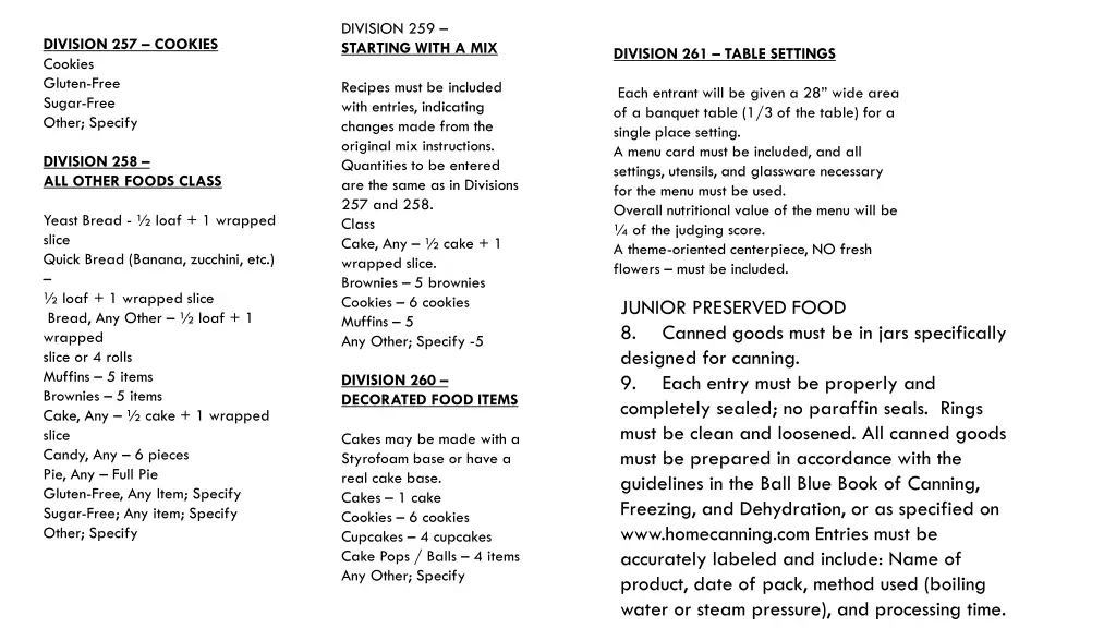 division 259 starting with a mix