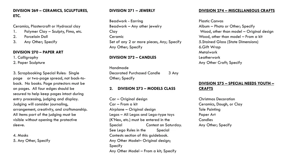 division 269 ceramics sculptures etc