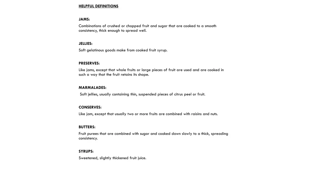 helpful definitions jams combinations of crushed