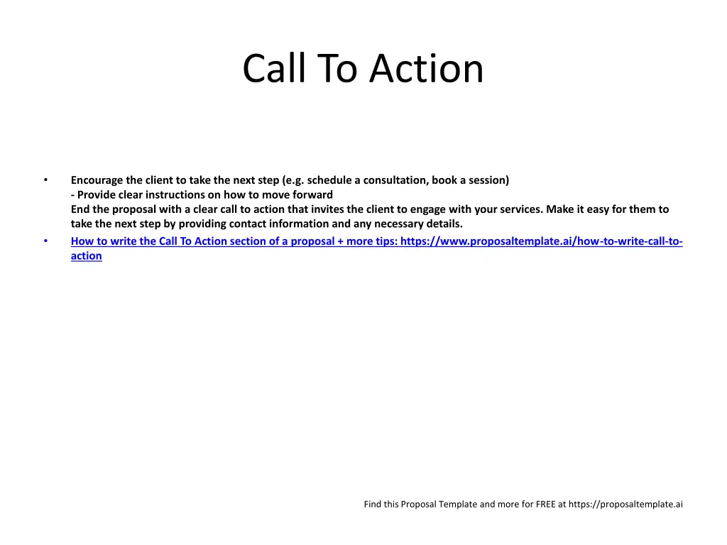 call to action