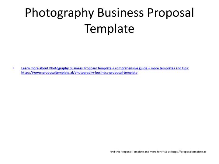 photography business proposal template