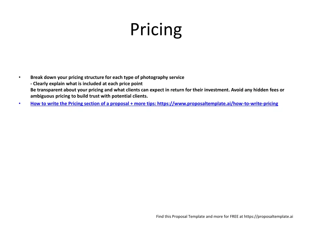 pricing