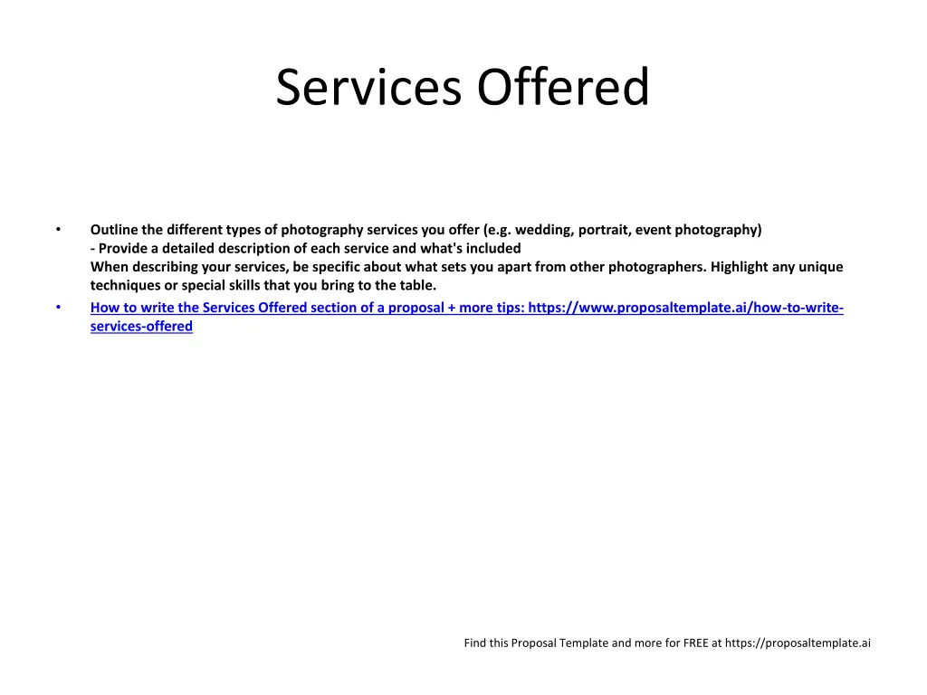 services offered