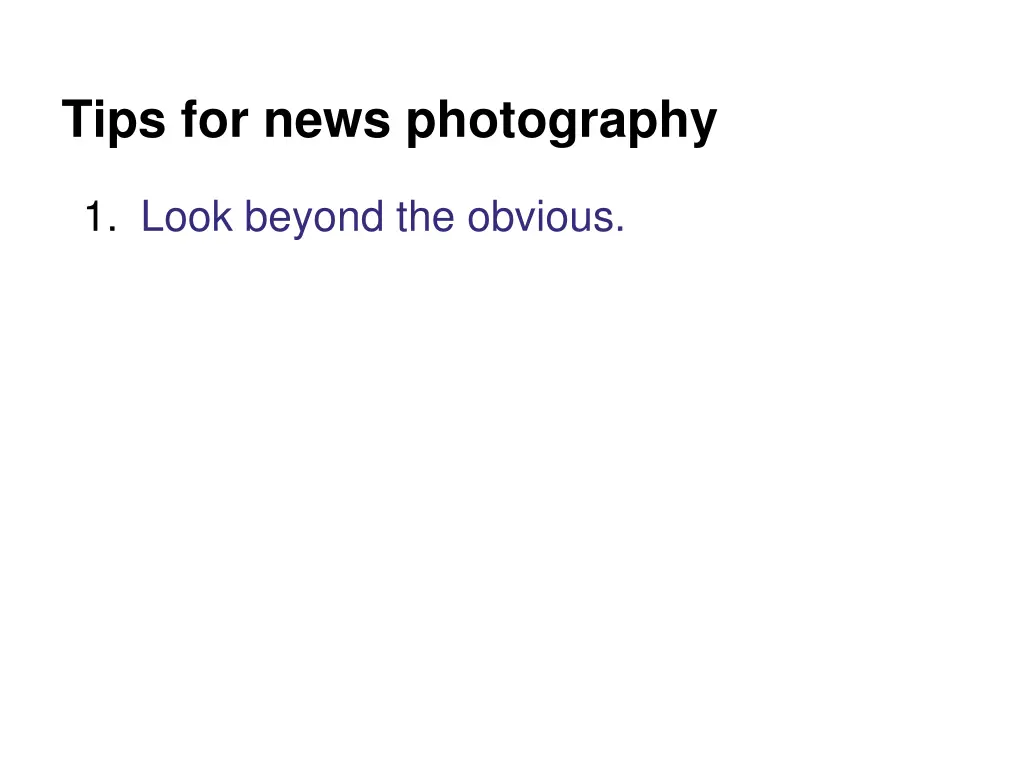 tips for news photography