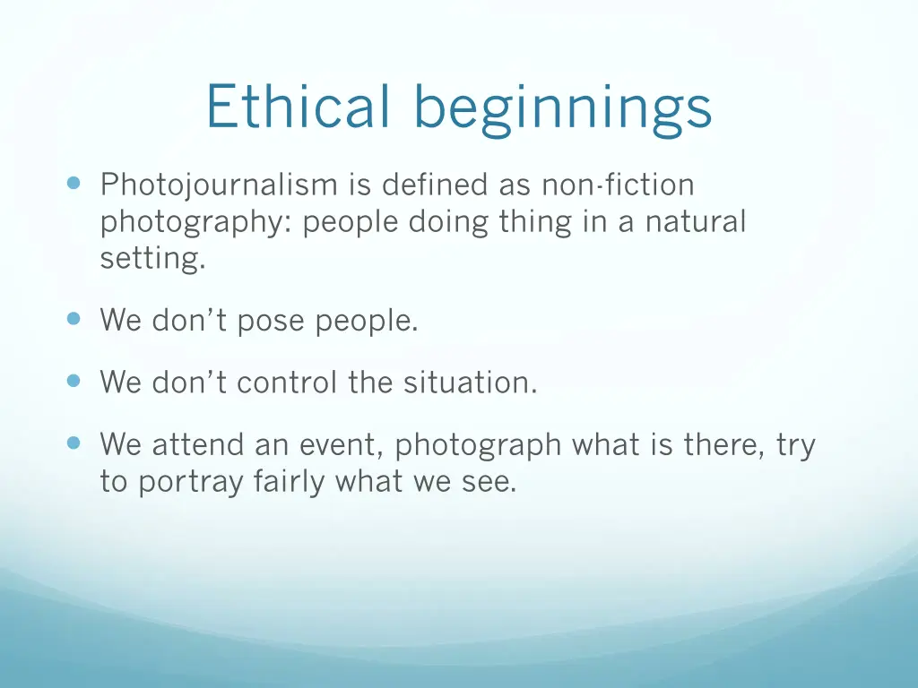 ethical beginnings